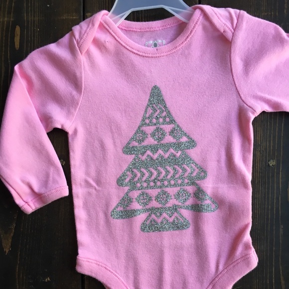 π 6-12 mo Pink Aztec Christmas Tree Onesie π - Picture 2 of 2